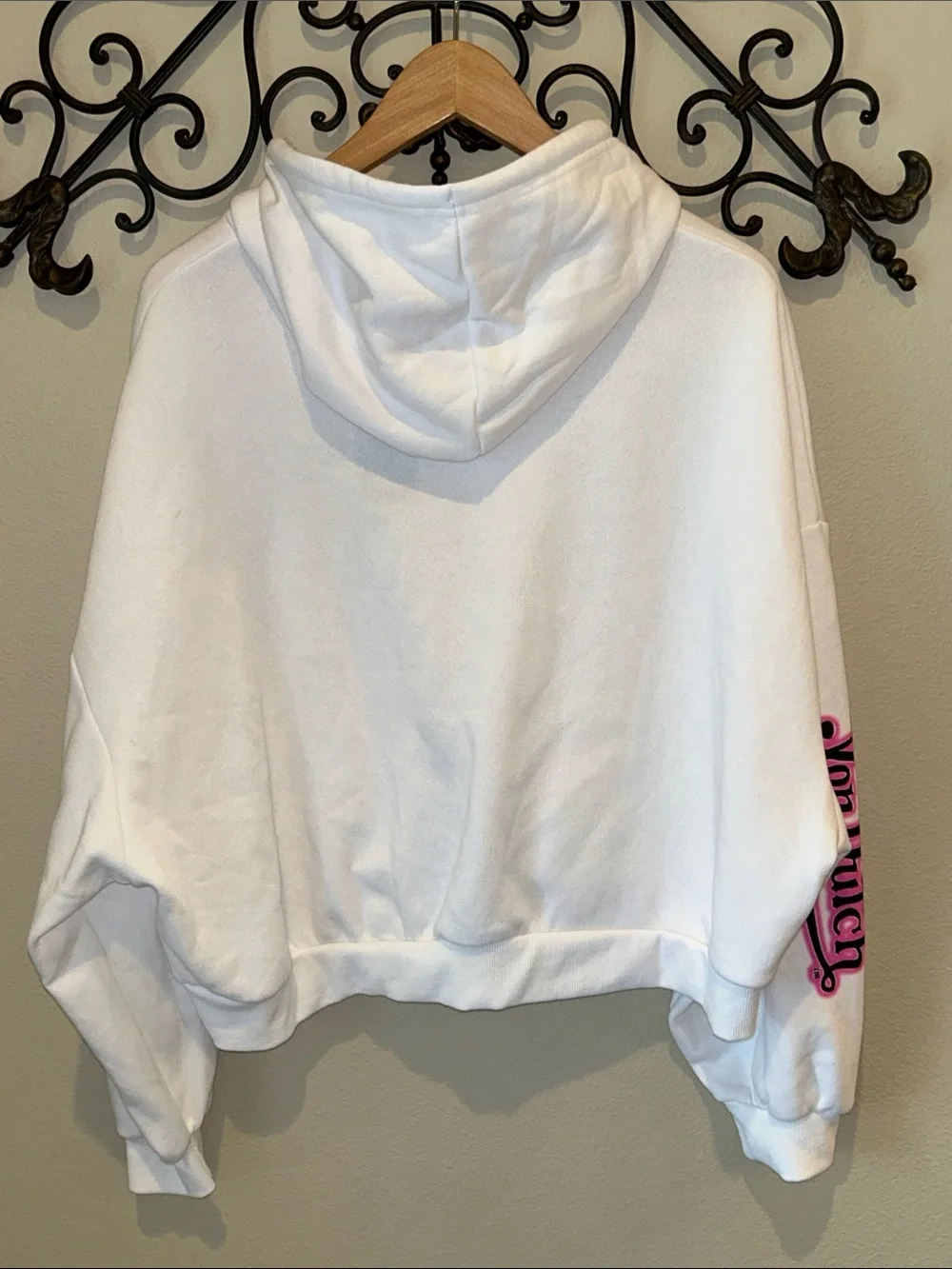 VON DUTCH "AIRBRUSHED" OVERSIZED CROPPED HOODIE WHITE NWT - Picture 4 of 5